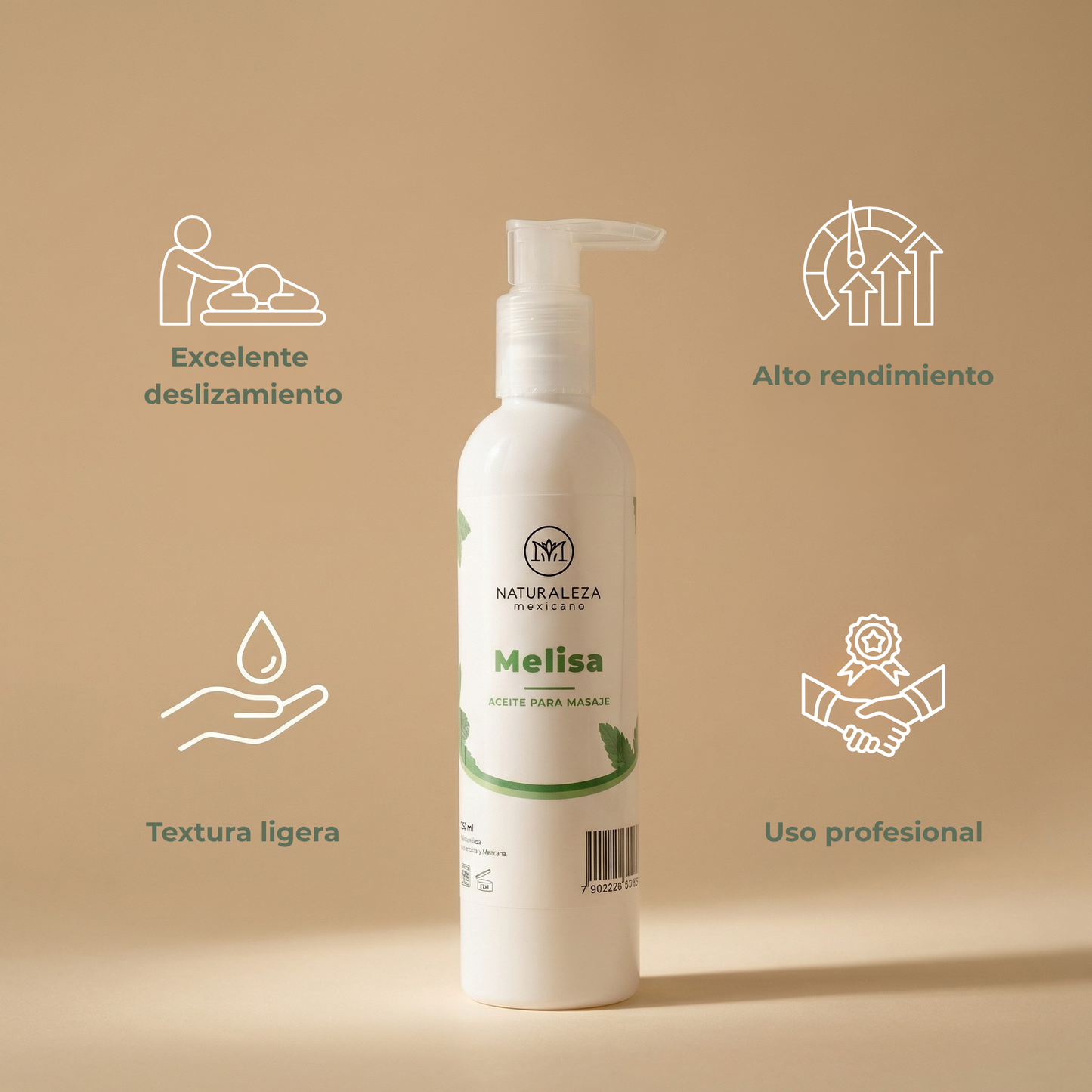 Aceite para Masaje 250 ml | Deslizamiento suave y alto rendimiento