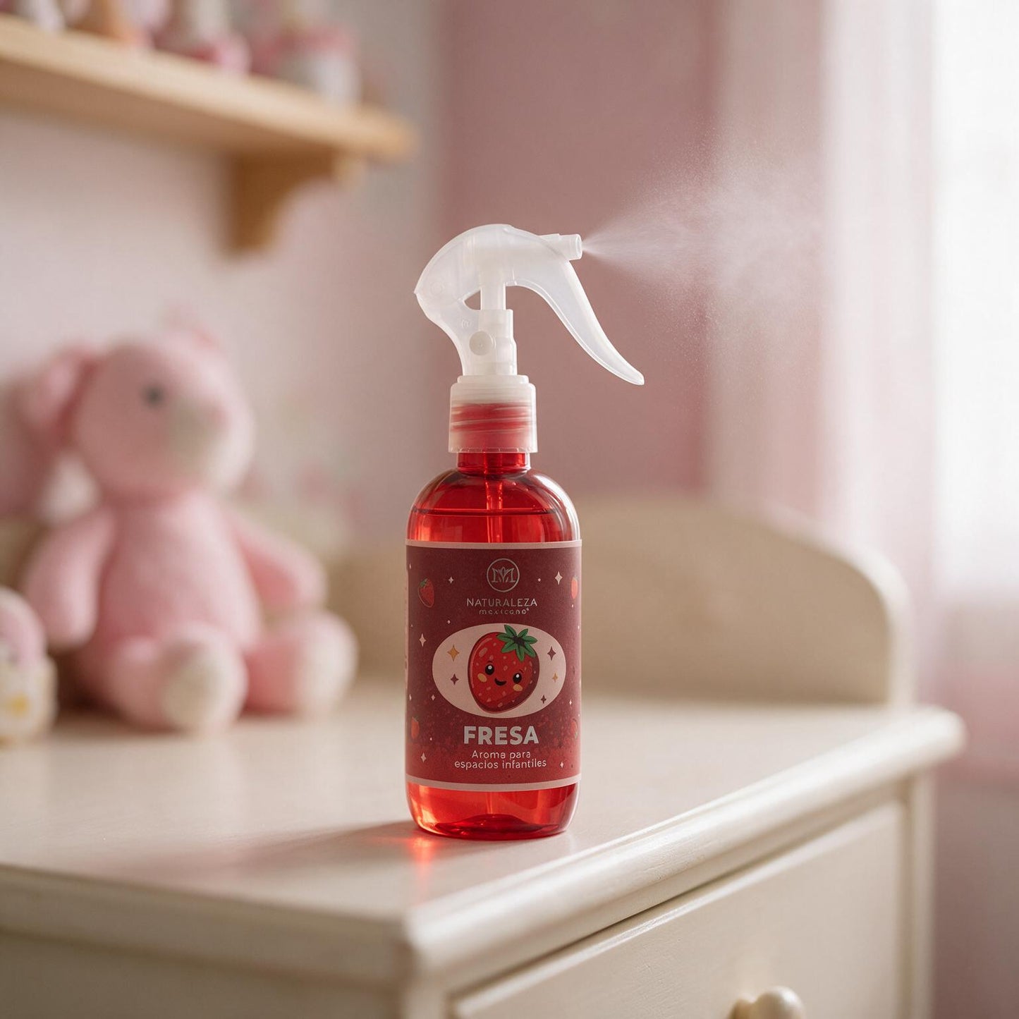 Aroma Ambiental Infantil 250ml sabor Fresa en uso